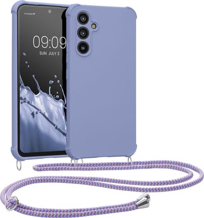 kwmobile telefoonhoesjegeschikt voor Samsung Galaxy A54 5G - Hoesje van siliconen met telefoonkoord - In lavendel