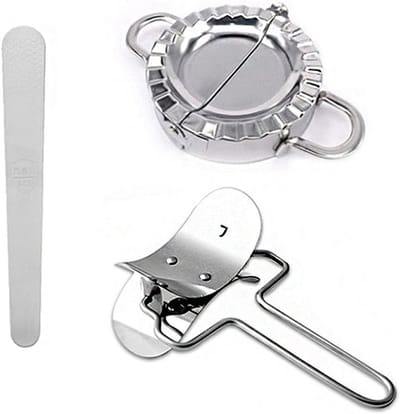 EGoods - Roestvrij Staal Dumpling Maker Set met Empanada Press, Deeg Cutter, en Vulling Lepel - Keuken Accessoires voor Taart, Ravioli, en Dumplings