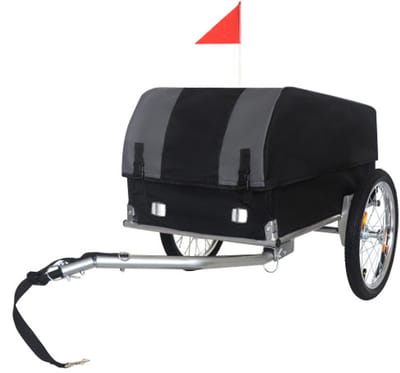 Fietsvrachtaanhanger - afneembare waterdichte hoes - 40 kg draagvermogen - 16-inch terreinwielen - opvouwbaar ontwerp - ideaal voor kamperen en boodschappen