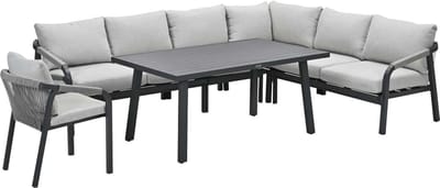 Garden Impressions Tarera lounge dining set 6-delig incl stoel - donker grijs
