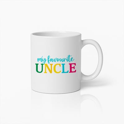 My Favourite Uncle Koffiemok 330ml – Kleurrijke Quote Beker – Leuk Cadeau voor Ooms, Verjaardagen & Familiebijeenkomsten