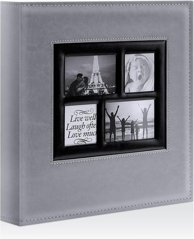 Groot Instekalbum Foto's 10x15 cm Opslag voor 500 Foto's Grijs