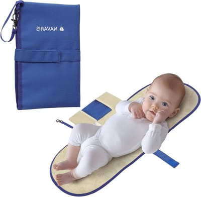 Baby Verschoningsmatje - Draagbaar Aankleedkussen - Onderweg Verschoontafel - Waterafstotend Compact - 70 x 34 cm - Oceaan Blauw