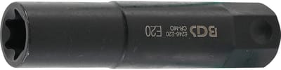 BGS Steeksleutelinzet E-profiel extra lang Aandrijving buitenzeskant 22 mm SW E20 - 5246-E20