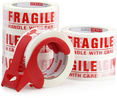 Stevig Verpakkings- en Verzendtape met 'Breekbaar' Tekst, 6 Rollen
