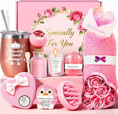 Luxe Geschenkmand met Wellness Cadeauset voor Haar, Verjaardagsverrassing en Ontspanning