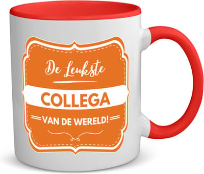 Akyol - de leukste collega koffiemok - theemok - rood - Collega - beste collega - werk - afscheidscadeau - verjaardagscadeau - kado - 350 ML inhoud