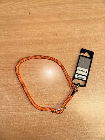 Wolters k2 slip halsband nylon 40cm x 9mm neon oranje