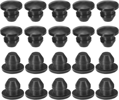 Siliconen Ronde Gatdoppen 4.5mm, 20 Stuks Beschermende Hoofddeksels voor Meubelgaten, Zwart, Ideaal voor Vergrendeling en Bescherming