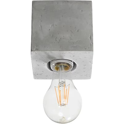 Sollux Lighting Plafondlamp Ariz - E27 - grijs - concreet - 10x10x10cm