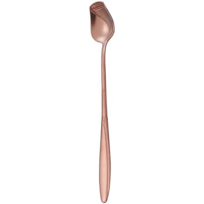 Roos Kleine Lepel met Lange Steel Roestvrij Staal Lange Lepel Kleine Roos Roerlepel voor Dessert Koffie Cake Leuk Cadeau 13CM
