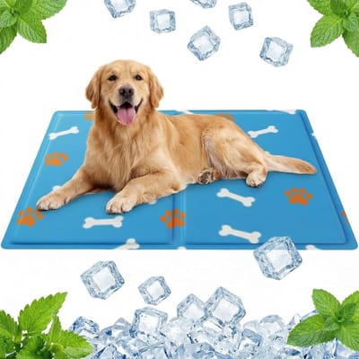 Famanu – Koelmat voor honden, zelfkoelend kussen voor huisdieren, duurzaam en niet-giftig, opvouwbare zomerslaapmat voor honden en katten