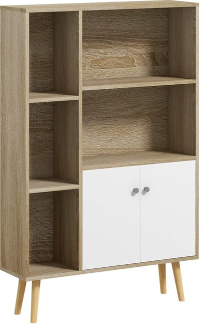 HOMCOM Boekenkast - Hout - 80x23,5x123cm - Eikenhout