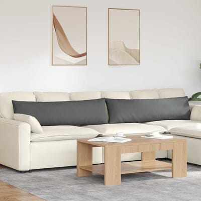 vidaXL - Zitkussens - 2 - st - Stof - Donkergrijs - 145 - x - 40 - cm
