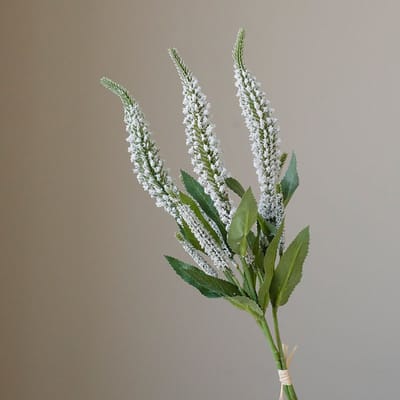 Bosje van 3 lavendel wit - zijden bloemen - 3 stelen - onderhoudsvrij - 56 cm - kunstbloemen