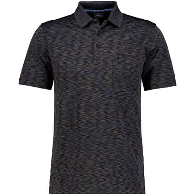 Ragman Polo Soft Knit Space Dye Fantasy Donker Grijs Melange / male