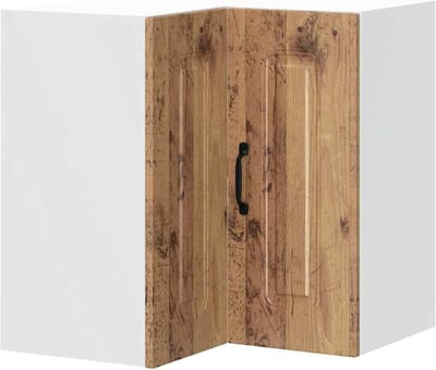 Hoekhangkast Keuken - Wandkast Opslag - Ruimte Optimalisatie - Robuust Houtmateriaal - 57x57x60 cm - Oud Hout