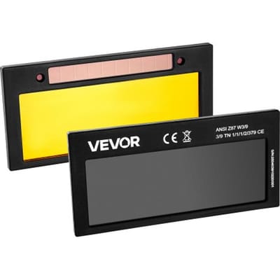 VEVOR Laslens, Automatisch Verduisterend, 108x51 mm, 10 Tinten True Color Veiligheidsbril met Dubbele Boogsensoren, Compatibel met de Meeste Lashelmen voor Tig-, Mig-, mma- en Arc-Toepassingen