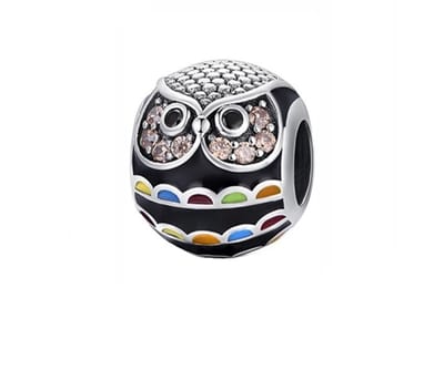 RomyStones – Uilen Bedel – Wijsheid – Dieren – Multi Color – 925 Zilver