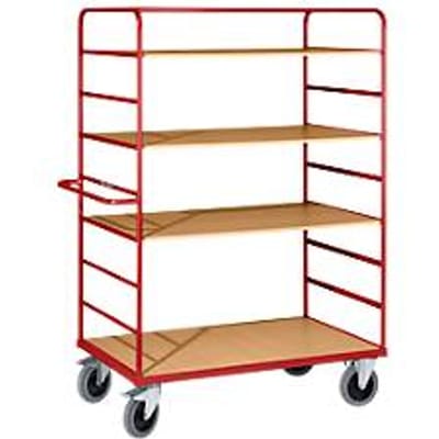 Etagewagen met 4 etages - L 1400 x B 800 x H 880 mm - draagvermogen 500 kg - ons merk Schaefer Shop Select