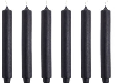 Cactula | Dinerkaarsen - XL Dikke kaarsen - Zwart - 30 x 3,2 - 6 stuks - 20 Branduren