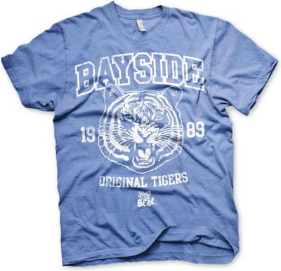 Saved By The Bell Heren Tshirt -S- Bayside 1989 Original Tigers Blauw