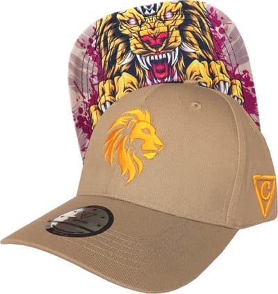 Capiche® Baseball Pet Heren – Lion – Beige – Verstelbaar met Druksluiting – Sportcap – Curved Pet – Leeuwen Pet