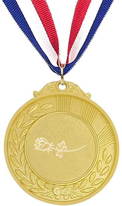 Akyol - bloem medaille goudkleuring - Liefde - bloemist - cadeau - bloemenwinkel - roos