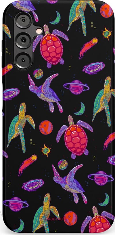 Casetastic Hoesje Geschikt voor Samsung A14 (5G/4G) - Stijlvolle Beschermende Duo-layer Case - Astro schildpad