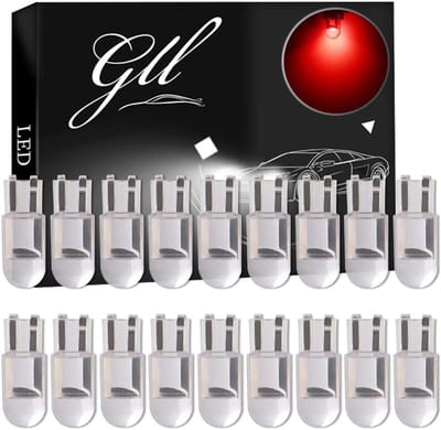 LED Lampen - W5W Wig - Auto Interieur - Lange Levensduur - 80 Lumen - Rood