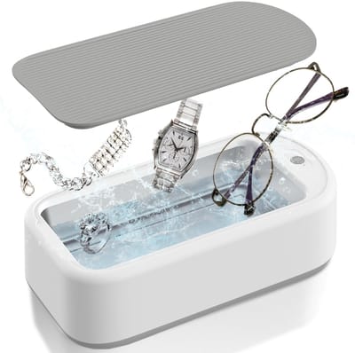 Ultrasoon Reiniger 640ML-Reinigingsapparaat voor Brillen en Sieraden-Draagbare Professionele Ultrasone Ringreiniger- Ultrasone Reiniger-grijs