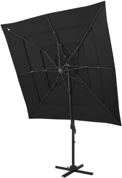 Tuinparasol - Buitenparasol Schaduwdoek - Terras Ontspannen - Verstelbare Helling - 250x250 cm - Antraciet