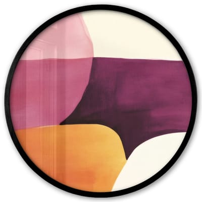 Poster in lijst Rond - Fotolijst 40x40 cm - Posters - Vormen - Abstract - Kleurrijk - Ronde posterlijst zwart - Decoratie - Wanddecoratie woonkamer - Muurdecoratie slaapkamer