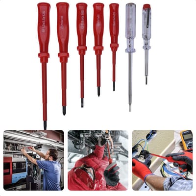 7-delige Elektronische Schroevendraaiers Set - Carbonsteel - Magnetisch - Spanningzoeker - Kruiskop Schroevendraaierset - Schroevendraaier Set - Inclusief EBOOK