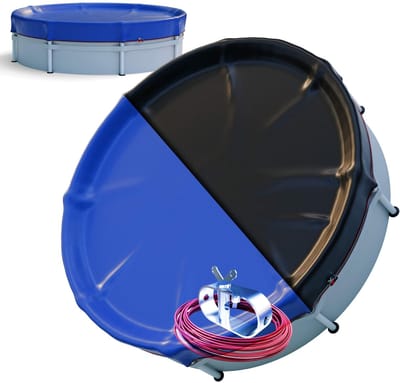 Dailygoods- Zwembadafdekking Ø 610 cm - 2-in-1 Zomer-/Winterzeil - Geschikt voor zwembaden Ø 320-550 cm - Slijtvast polyethyleen - Duurzaam 200 g/m²