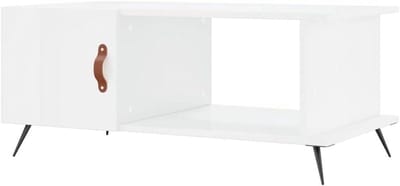 Salontafel - Koffietafel - Woonkamer Stijl - Hoogglans Afwerking - 90 x 50 x 40 cm - Wit