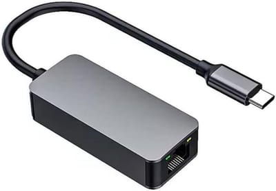 Type-C Netwerkkaart - Ethernet Adapter - Snelle Internetverbinding - 2500 Mbps Snelheid - 175 mm Kabel - Zilver