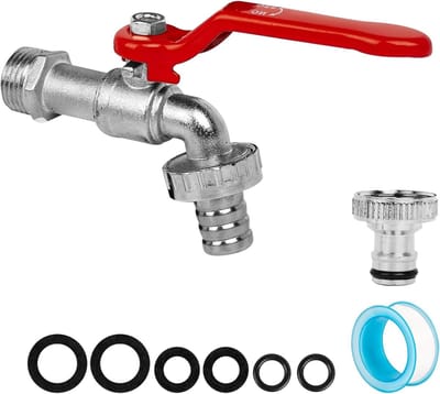 Tuinslangkraan met Universele 1/2" Messing Legering, Waterkraan voor Buiten met Slangconnector, Roest- en Vorstbestendig