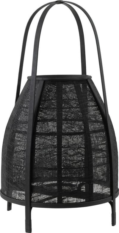 J-Line lantaarn Kap - bamboe - zwart - large