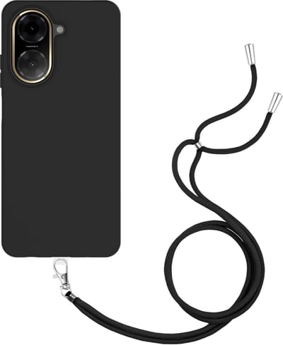 Just in Case hoesje met koord geschikt voor Xiaomi Redmi A5 Hoesje met Koord - Flexibele Case - Zwart