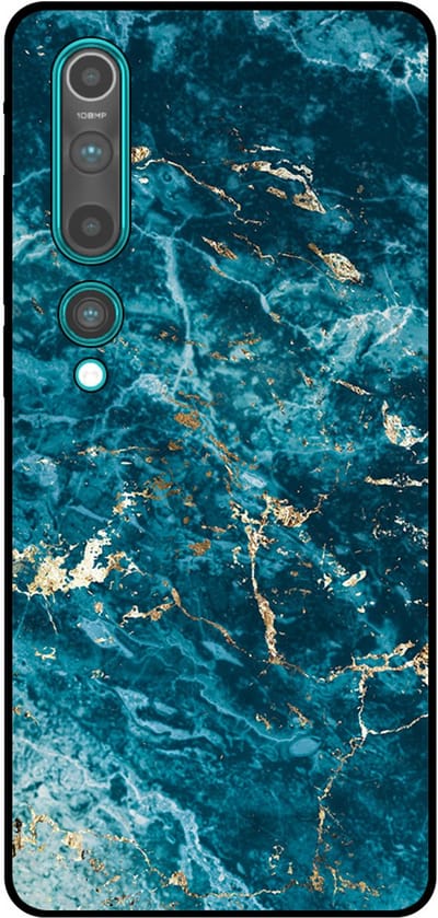 Smartphonica Telefoonhoesje Geschikt voor Xiaomi Mi 10 / 10 Pro met marmer opdruk - TPU backcover case blue marble design - Blauw geschikt voor Xiaomi Mi 10;Xiaomi Mi 10 Pro