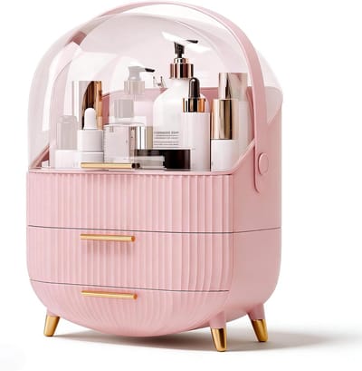 Make-up Organizer - Cosmetica Opslag - Schoonheidsroutine Stroomlijnen - Met Deksel Laden - 25x25x25 Millimeter - Roze