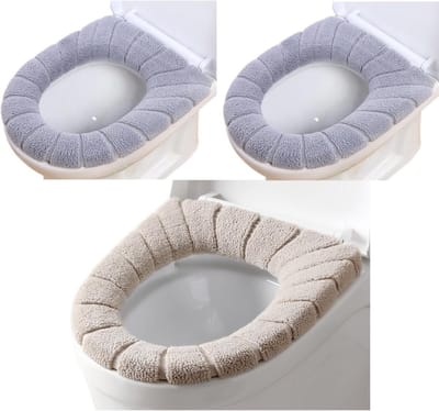 Warme & Zachte WC-Zitkussens - Wasbare Toilet Bril Hoes - 3 Stuks