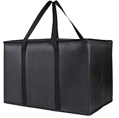 Isolerende Koeltas- Zwart - Maat M - Groot & Opvouwbaar - Met Rits & Handvatten - Voor Boodschappen, Kamperen, Reizen, Picknick