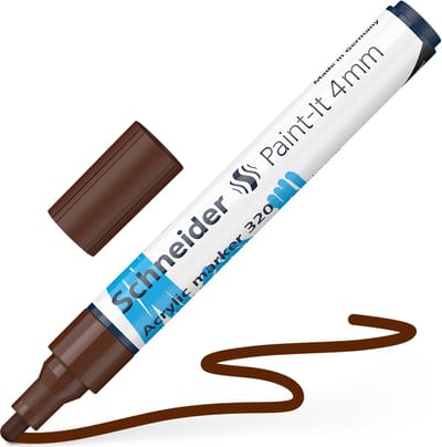 Schneider acrylmarker - Paint-It 320 - schrijfbreedte 4mm - bruin - S-120207