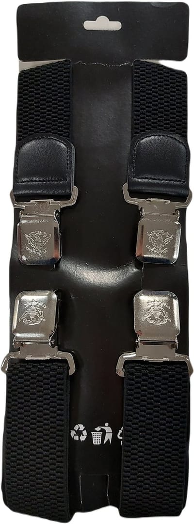 Bretels | Kleur: Zwart | Bretels Heren Volwassenen | Stevige Clips | Sterke Clips | Brede Clips | 4 Clips |One Size Fits All