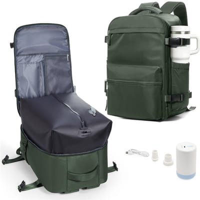 Dailygoods- Vacuüm Rugzak Handbagage - Vacuümrugzak 45x20x36 - Dagrugzak met Pomp - Waterdicht - Draagbare Vacuümpomp - Maximaliseer Ruimte - Reistas