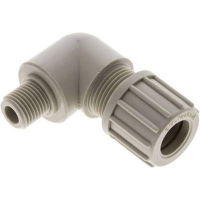14x12mm & G1/4'' PP L-Vorm Knelfitting Buitendraad 10bar