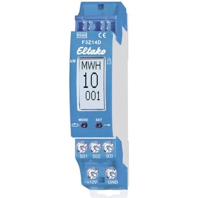 Eltako F3Z14D Bus-eletriciteitsmeter-collector (draadloos) RS485 Bevestigingsrail (DIN-rail)