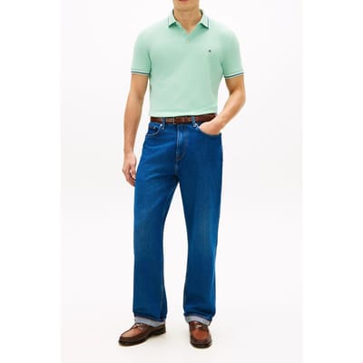 Tommy Hilfiger Tipped Slim Fit Polo Crushed Mint Größe: S | Poloshirts Outlet | Herren | Cyan